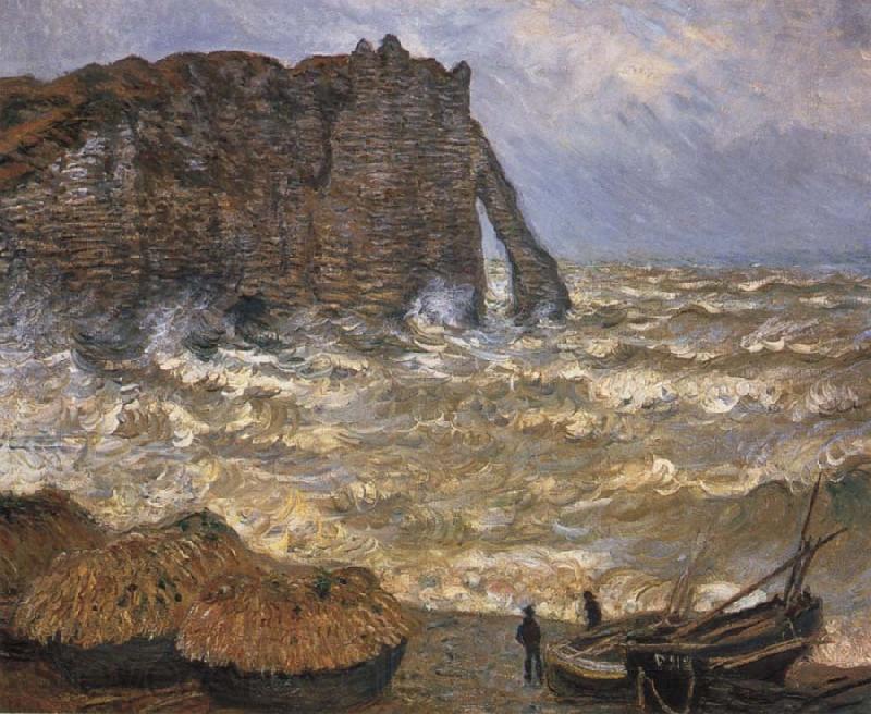 Claude Monet The Cliff at Etretat after a Storm Spain oil painting art